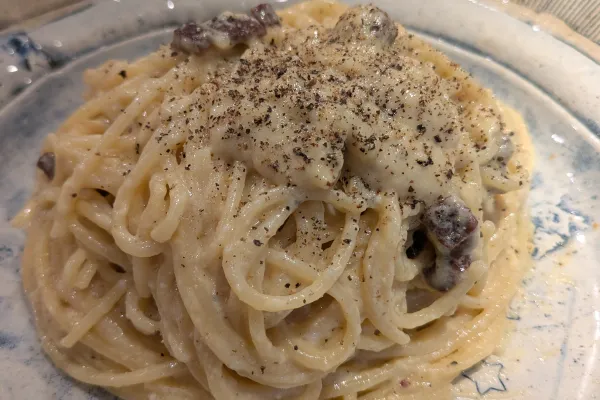 粕ぼなーら（酒粕カルボナーラ風）